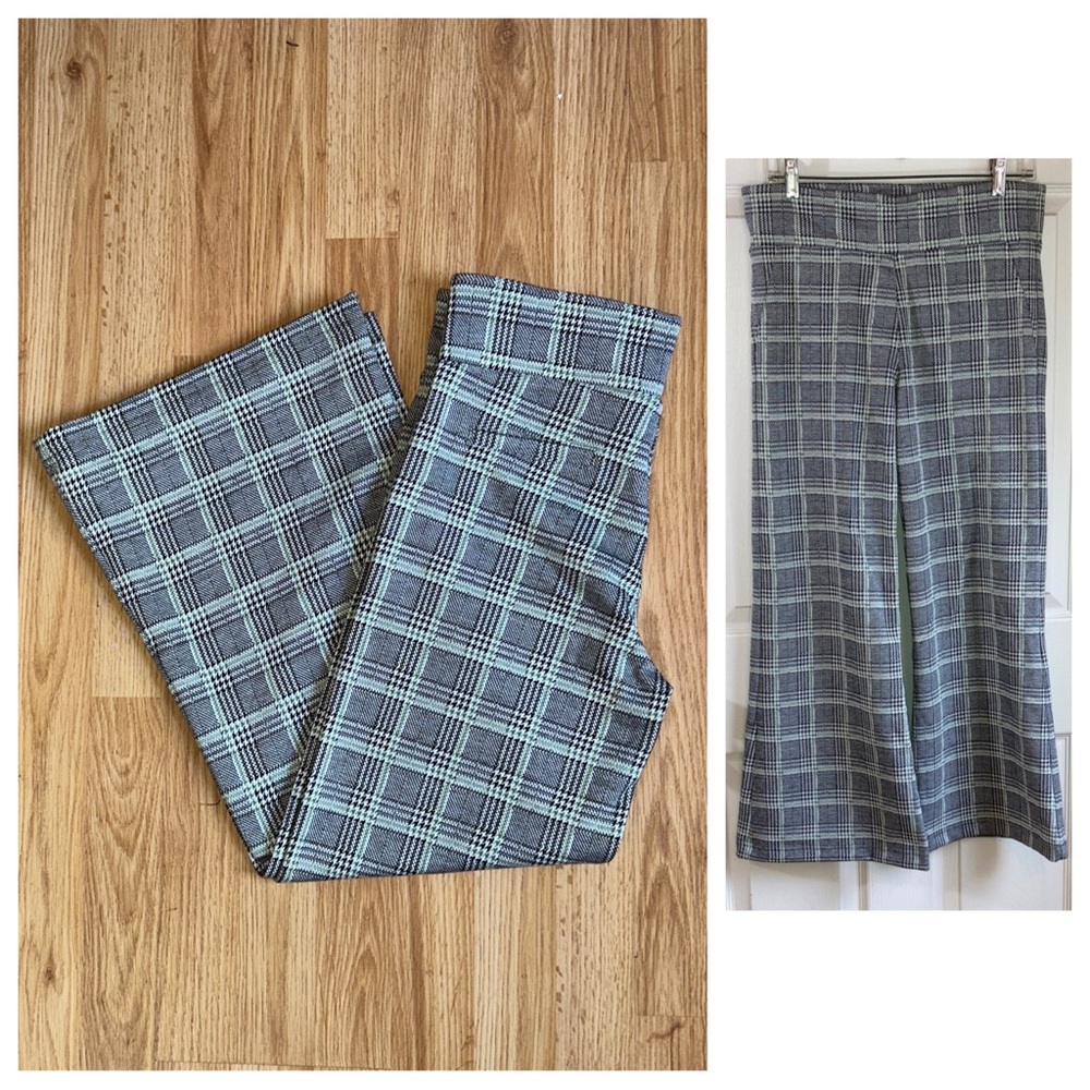 Betabrand Houndstooth Plaid Pull On Bottoms Pants sz Medium Petite Green Black